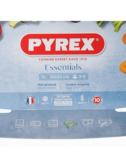 Форма для запекания стекло, 33х20х5 см, 2 л, прямоугольная, Pyrex, Classic, 247B000/7047