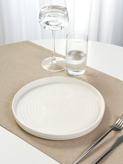 Тарелка обеденная, керамика, 25 см, круглая, Лайнс, Daniks, Y4-7992