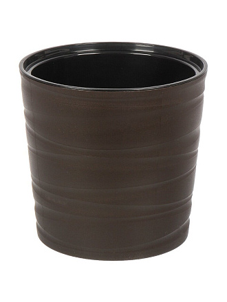 Кашпо пластик, 8 л, 26х25 см, универсальное, темно-коричневое, Модерн Мини, КШ-9539