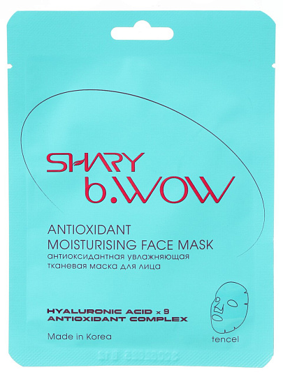 Маска для лица, Shary, Антиоксидантная, тканевая, увлажняющая, 25 г, для лица
