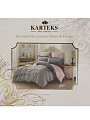 Постельное белье евро, простыня 230х250 см, 2 наволочки 70х70 см, 2 наволочки 50х70 см, пододеяльник 200х220 см, Karteks, сатин, SK013 - фото 6