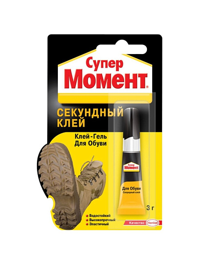 Клей Момент, для обуви, водостойкий, однокомпонентный, 3 г, 1694871, Супер гель