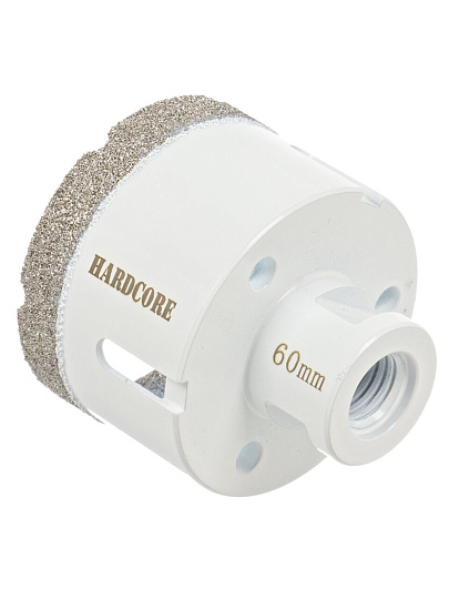 Коронка алмазная, по керамограниту, Hardcore, М14, диаметр 60 мм, для УШМ, 155060