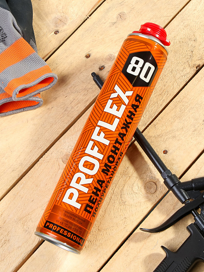 Пена монтажная Profflex, профессиональная, 80 л, 1 л, 1 кг, летняя, 01895