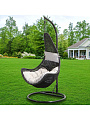 Подвесное кресло Кокон, 1-мест, 65х80х198 см, 100 кг, Green Days, черное, подушка серая, TZF-H020-A200H-7 - фото 6