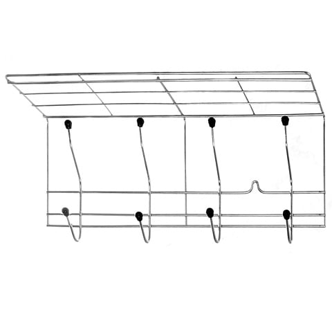 Вешалка настенная 4 крючка, 47х9х25 см, металл, тнп-11.1, оцинкованная