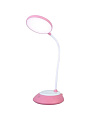 Светильник настольный 6 Вт, розовый, абажур розовый, Ultraflash, UF-744 C14, 14471, диммируемый, CCT