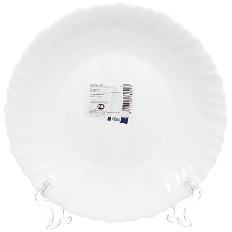 Тарелка обеденная, стеклокерамика, 23 см, круглая, Feston White, Luminarc, 11367