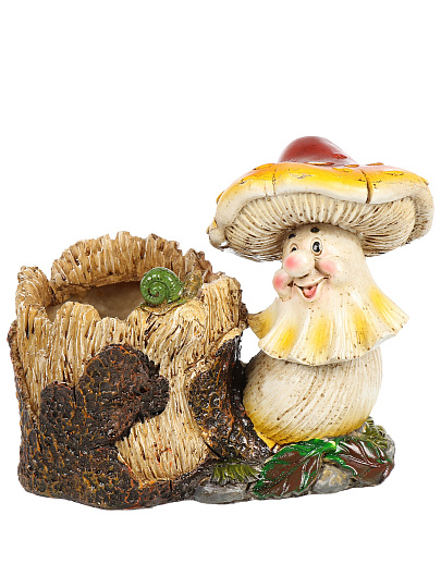 Фигурка садовая декоративная кашпо, Гриб, 19х11х15 см, Y4-11209