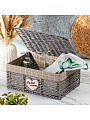 Корзина 38х28х17 см, прямоугольная, плетеная, полимер, с крышкой, Y4-7630 - фото 4