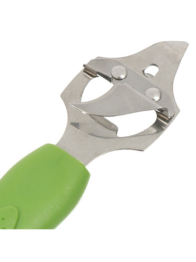 Нож консервный нержавеющий, пластиковая ручка, зеленый, навеска, Daniks, Стандарт, YW-KT093S-1G/D-031