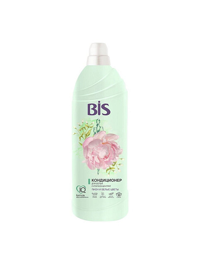 Кондиционер для белья BIS, 0.9 л, Пион и белые цветы, концентрат