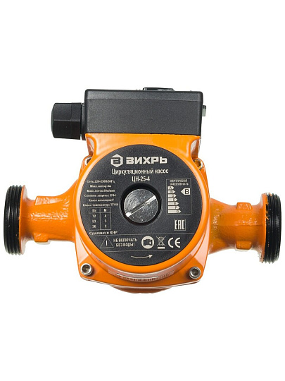 Насос циркуляционный, Вихрь, 1 '', 72 Вт, максимальный напор 4 м, 3 м³/ч, Проф ЦН-25-4