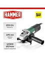 Угловая шлифовальная машина Hammer, USM850D, 850 Вт, 125 мм, 839603