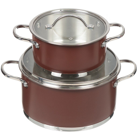 Набор посуды нержавеющая сталь, 4 предмета, кастрюли 2.1,5.2 л, индукция, Bohmann, 0414-BH