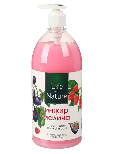 Крем-мыло Freshweek, Life&amp;Nature, 1 л, Инжир и малина