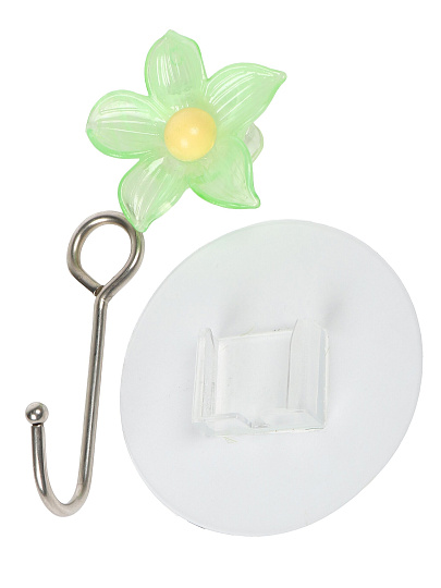 Крючок на присоске, 5х8.5 см, пластик, Цветок, Y4-11237