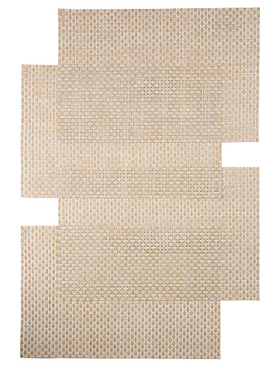 Набор салфеток полимер, 45х30 см, прямоуг, 4 шт, беж, Плетенка, МП, Y4-3315