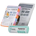 Набор для уборки Марья Искусница, салфетки из микрофибры 30х30 см 7 шт, пакеты 20 шт 60 л, салфетка для пола 0.5х0.8 м - фото 3