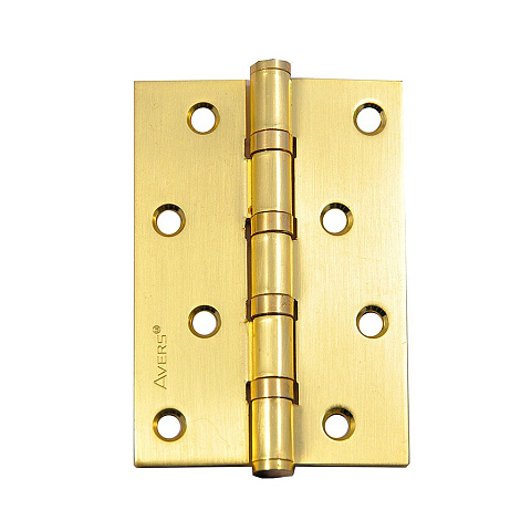Петля врезная для деревянных дверей, Avers, 100х70х2.5 мм, универсальная, B4-GM, с 4 подшипниками, матовое золото