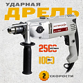 Дрель ударная, Интерскол, ДУ-16/1000ЭР, ключевая, 16 мм, 1000 Вт, с реверсом, 2 скорости