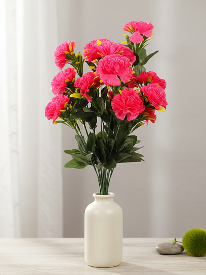 Цветок искусственный декоративный пасхальный, Гвоздика, 18 головок, 50 см, в ассортименте, FB122