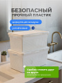 Корзина для хранения, 21 л, 45х26х24 см, прямоугольная, пластик, белая, с крышкой, Violet, Лофт, 562106 - фото 4