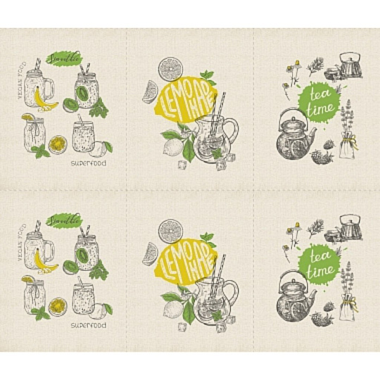 Полотенце кухонное 45х60 см, 100% хлопок, рогожка, Текстильная лавка, Смузи, Россия