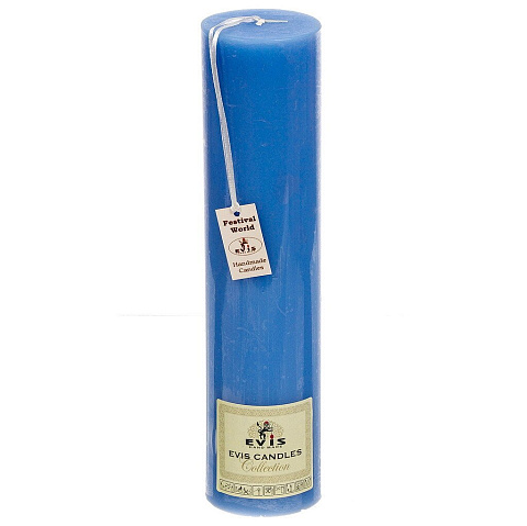 Свеча декоративная, цилиндр, голубая, 1380380400