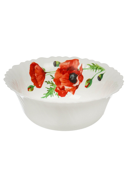 Салатник стеклокерамика, круглый, 18х6.5 см, 0.8 л, Алый мак, Daniks, LHW70/K1929