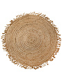 Коврик интерьерный 0.8х0.8 м, круглый, бежевый, эко, джутовый, кисть, 30387 - фото 3