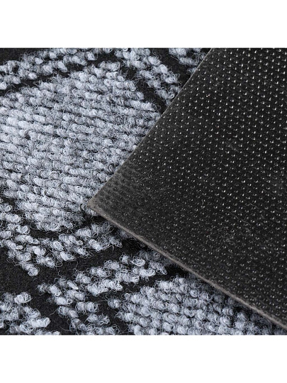 Коврик придверный, 50х80 см, прямоугольный, 100% полиэстер, влаговпитывающий, серый, ромб, Жаккард , HP-3608