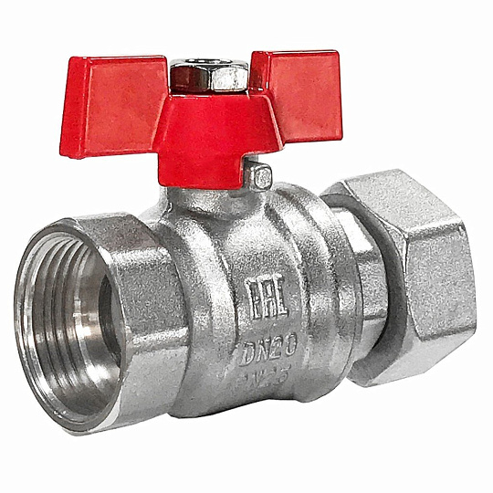 Кран для бытовых приборов, 3/4&quot;, г-г, латунь, с накидной гайкой, прямой, STI