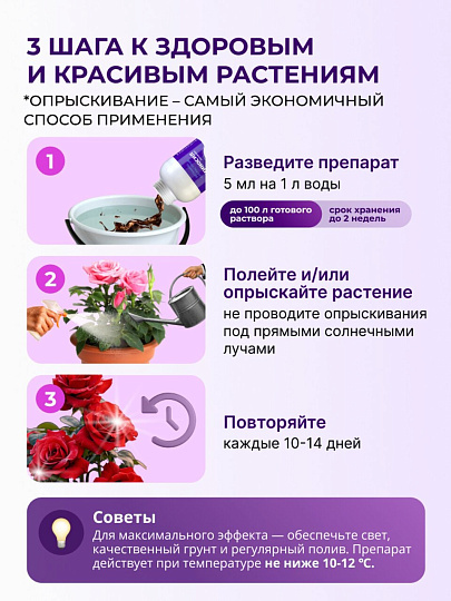 Удобрение для роз, концентрат, 250 мл, Аминосил