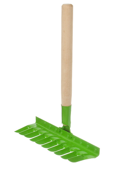 Грабли витые, 10 зуб, сталь, HouseLoft, клепанная тулейка, садовые, черенок деревянный, ГВ10КЛ01