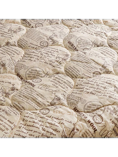 Одеяло 2-спальное, 172х205 см, Меринос, Меринос, 300 г/м2, всесезонное, чехол 100% хлопок, кант, Волшебная ночь