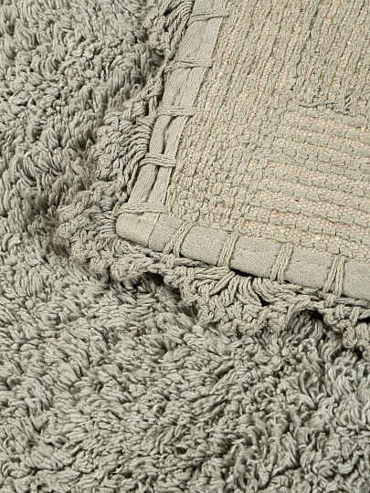 Коврик для ванной хлопок, 0.5Х0.8 м, ажурный край темно-серый, Silvano, Лиона