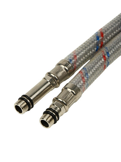 Подводка для воды М10-1/2"х0.3 м, пара, латунь, полимер, AquaLine