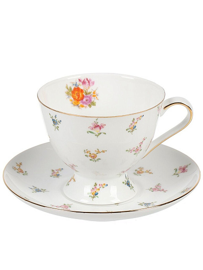 Чайная пара керамика, 2 предмета, на 1 персону, 240 мл, Прованс, Y6-10146, подарочная упаковка