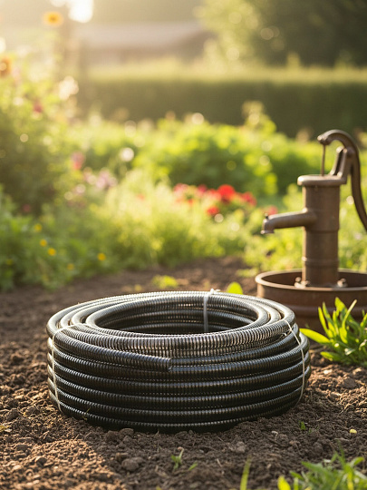 Шланг напорно-всасывающий, ПВХ, d22 мм, черный, Tuboflex, 30 м