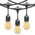 Гирлянда 10 м, Белт Лайт, General Lighting Systems, черная, 3 м шнур, шаг 50 см, Е27, 9.6 Вт, 663011