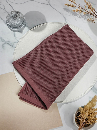 Полотенце кухонное вафельное, 40х60 см, 300 г/м2, 100% хлопок, Silvano, Esthetic, коричневое, Узбекистан