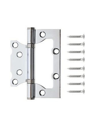 Петля накладная для деревянных дверей, Code Deco, 100x75x2.5 мм, универсальная, B2-CR, 29172, хром