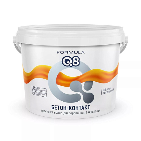 Грунтовка воднодисперсионная, акриловая, Formula Q8, бетоноконтакт, 2.7 кг