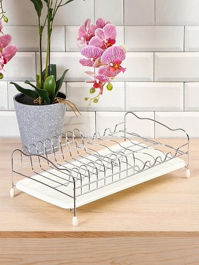 Сушилка для посуды, металл, с поддоном, 24х39х14 см, Y8-2768