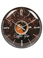 Часы настенные, кварцевые, 25 см, основание темно-коричневое, круглые, Рубин, Кофе, 2526-103