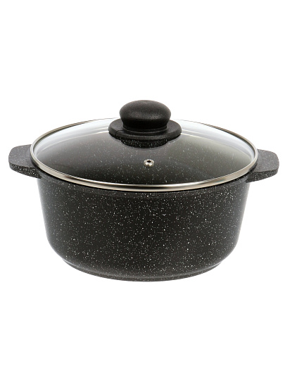 Кастрюля алюминий, антипригарное покрытие, 3 л, крышка стекло, круглая, Гурман, Fit