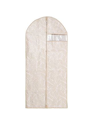 Чехол для одежды 130х60 см, без кармана, молния, бежевый, Листья, UC-209