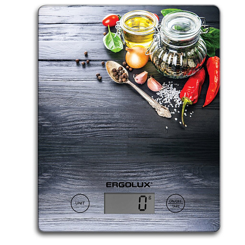 Весы кухонные до 5 кг, черные, специи, 195*142 мм Ergolux ELX-SK02-С02