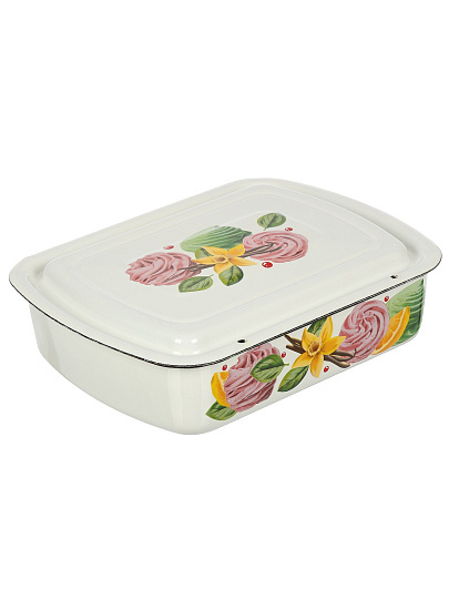 Лоток сталь, эмал, 2.5 л, прямоуг, Керчь, Зефир, 42504-112/6, бел